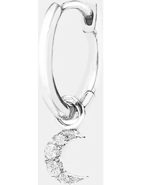 Pendiente individual Magic Touch Luna de oro y diamante - Djula - FashionsVida