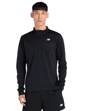 Utility Knit 1/4 Zip Women Track Tops - Black - Size L - Poly Jersey - Black - Size: Large - New Balance - FashionsVida