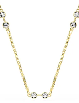 Collana Remix, Taglio Round, Bianca, Finitura oro 18K OS - Swarovski - FashionsVida