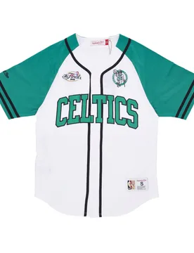 Casacca Bottoni Uomo Nba Practice Day Button Front Jersey Hardwood Classics Boscel White - Mitchell & Ness - FashionsVida