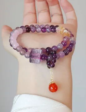 Natural Amethyst Beaded Bracelet, Nine Purple Fire Design, Lucky Wealth Healing Spiritual Bracelet - Aliexpress - FashionsVida