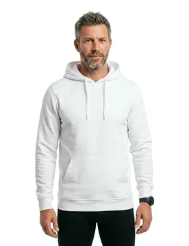 Sweat à Capuche Heavy White M - Build Your Brand - FashionsVida