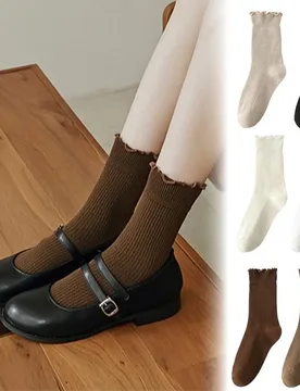 Elegant Date Outfit Accessories Women Ruffle Turn-cuff Crew Socks Breathable Combed Cotton Ankle Socks Soft Stretchy Style - Aliexpress - FashionsVida