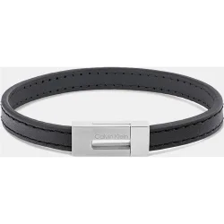 Pulsera de hombre Exposed de piel y acero