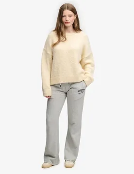 Superdry Damen Athletic Jogginghose mit Schlag und Stickerei Light Grey - Größe: 40 - 54.99 - FashionsVida