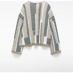 Jersey de mujer de punto con jacquard de rayas