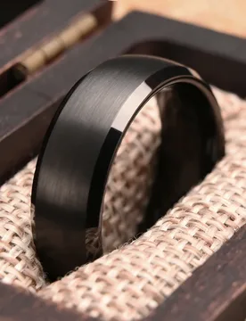 Black tungsten carbide ring for man anillos bague homme pareja de compromiso fashion jewelry wedding band couple engagement ring - Aliexpress - FashionsVida