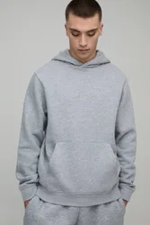 Herren Basic BM Signature Regular Fit Kapuzenpullover zum Überziehen Grey Marl Größe Large