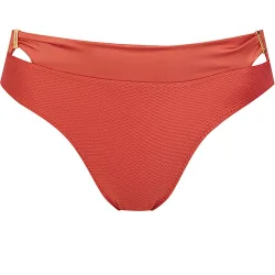 Braga de bikini de la colección class con banda y estampado combinado con textura y brillo en color naranja