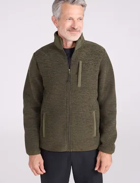Hayfield Mens Fur Lined Full Zip Fleece - Green - Mountain Warehouse - FashionsVida