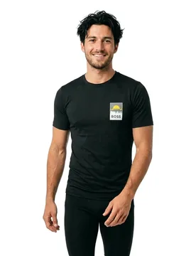 Maglietta A Maniche Corte Plain 10276582 Black S - BOSS - FashionsVida