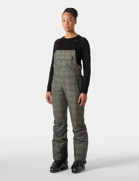 Women's Legendary Insulated Ski Bib Trousers Brown L - Pebble Broxburn Plaid Aop Brown - Female - Helly Hansen - FashionsVida