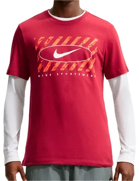 Sportswear club swoosh camiseta manga corta hombre Granate (S) - Nike - FashionsVida