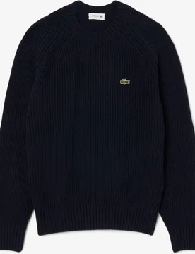 Jersey de hombre de cuello redondo de lana cardada gruesa - Lacoste - FashionsVida