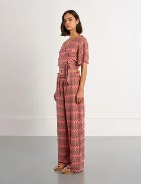 Pantalón de mujer largo con estampado multicolor - Lili Sidonio - FashionsVida