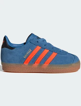 Scarpe Gazelle Comfort Closure Elastic Laces Infant 20 Focus Blue / Solar Orange / Core Black - Adidas - FashionsVida