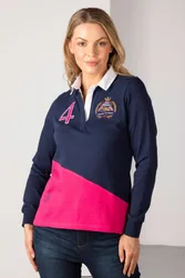 Diagonal Panel Womens Rugby Shirt - - Size: 12