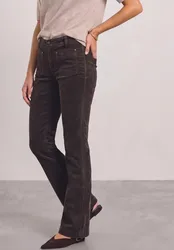 High Waist Bootcut Hose im Slim Fit female Rot
