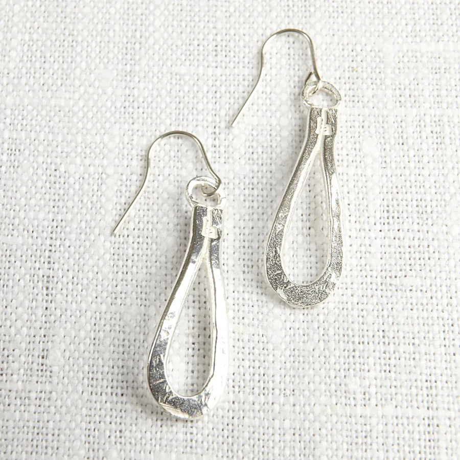 Recycled Silver Wave Earrings - La Jewellery - FashionsVida