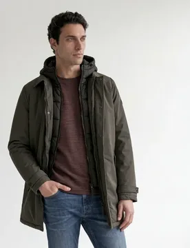 Street One Mantel mit herausnehmbarem Stepp-Inlay male Grau - Street One MEN - FashionsVida