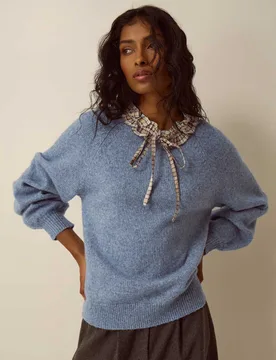 Monsoon Collared Jumper Blue female - Monsoon - FashionsVida