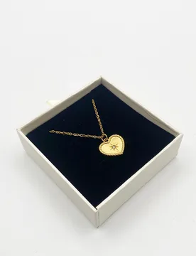 Womens Starry Heart Necklace In Gold - Gift Boxed - One Size - SVNX - FashionsVida