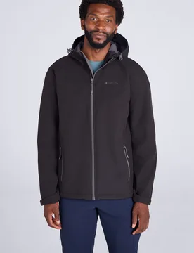 Exodus Mens Water-Resistant Softshell Jacket - Black - Black - Size: 4XL - Mountain Warehouse - FashionsVida