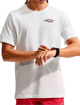 M nk df tee std stride prnt pk camiseta técnica manga corta hombre Blanco (M) - Nike - FashionsVida