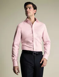 Slim Fit Non Iron Pure Cotton Shirt Pink male