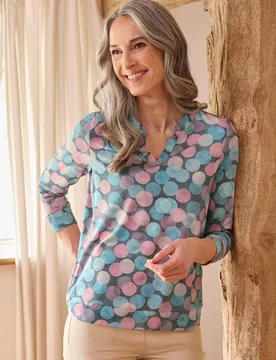 Jersey Blusenshirt Aquarell - Multicolor - female - Size: 38 - Avena - FashionsVida