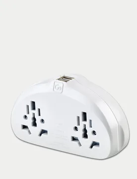 World-USA Travel Adaptor with USB White - Go Travel - FashionsVida