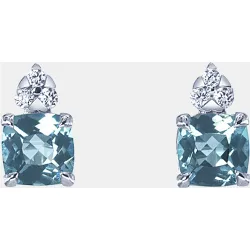 Pendientes de oro con diamante y topacio Swiss