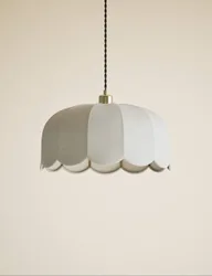 Skeletal Petal Fabric Scallop Pendant Light Natural