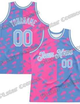 Custom Pink Light Blue Pattern Palm Trees Throwback Basketball Jersey 3D Printed Men Youth Summer Sport Basketball Vest LBX07 - Aliexpress - FashionsVida