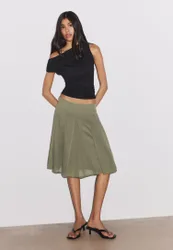 Asymmetrisches Shirt mit Raffungen Schwarz XS