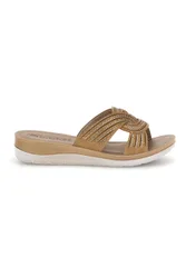 Ciabatte beige con dettagli luminosi 47 BV 40