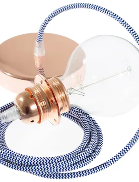 Cables Lampe Suspendue Pendel Pour Abat-jour Rz12 Zigzag Diy 2 M Blue / Copper One Size - Creative - FashionsVida