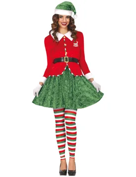 Weihnachtself Damenkostüm Rot Grün - GUIRMA - FashionsVida