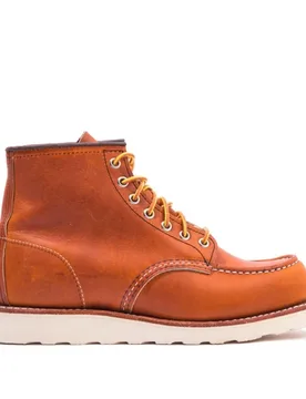 Mens 875 Classic Moc Toe Leather Boots In Brown Material_leather1 - Size Uk 7 - Red Wing - FashionsVida