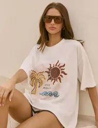 Pure Cotton Printed T-Shirt White female