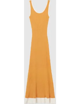 Vestido largo de punto ajustado con volantes - CLAUDIE PIERLOT - FashionsVida