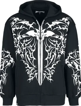 Gothic Kapuzenjacke - Bloodsworn to Tepes - S bis XXL - für Männer - Größe S - schwarz - Männer - male - Black Blood by Gothicana - FashionsVida