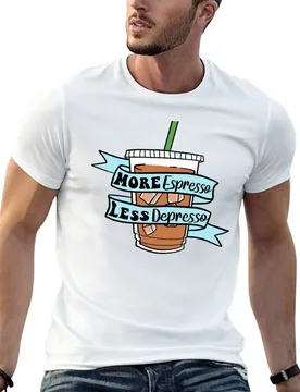 More Espresso Less Depresso T-Shirt anime t shirts oversize t shirt man luxury man t shirt luxury T-shirt - Aliexpress - FashionsVida