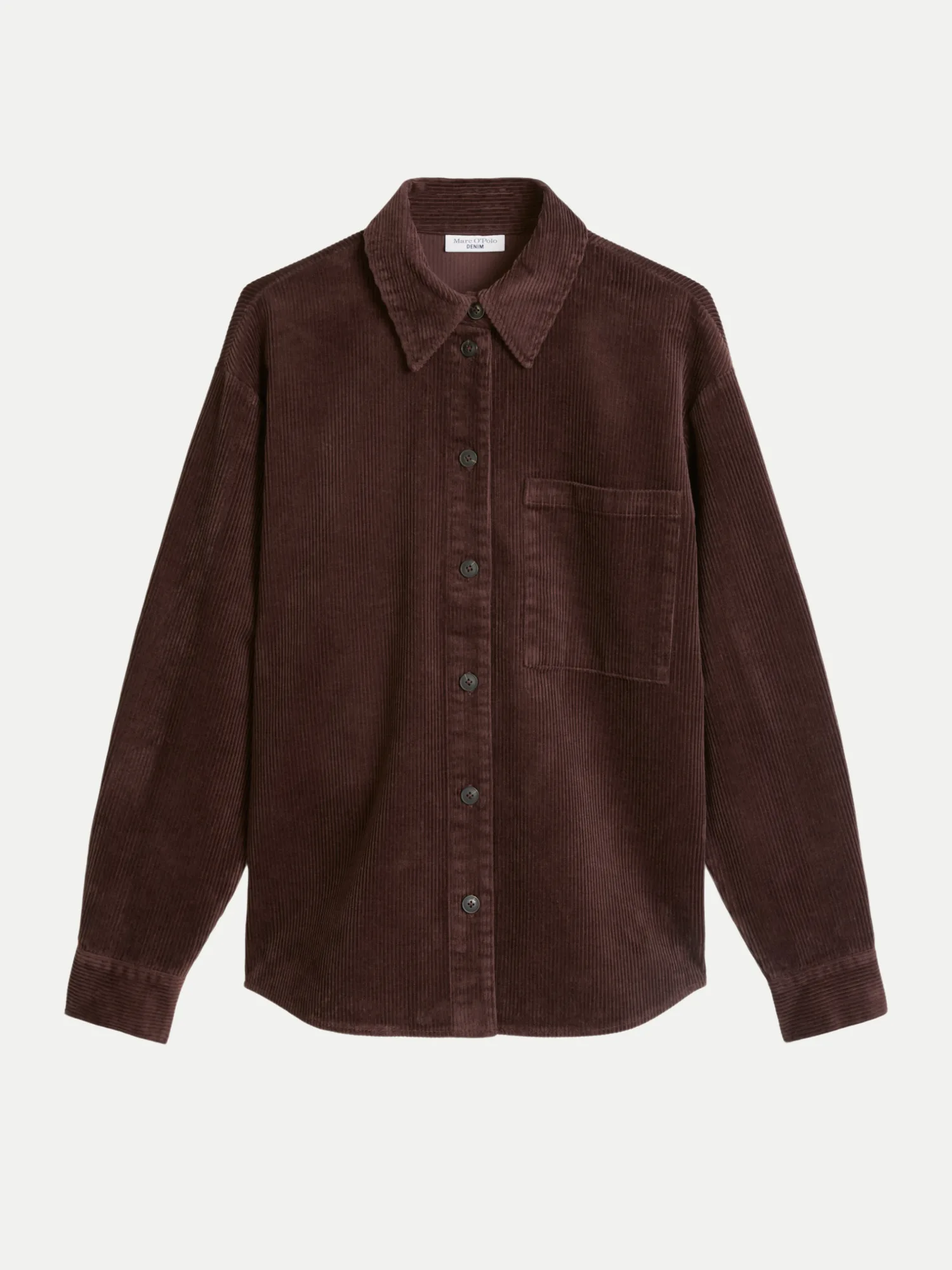 Marc O' Polo Cordbluse mit Brusttasche Braun S - Marc O'Polo - FashionsVida