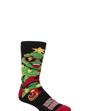 Mens 1 Pair SOCKSHOP 1.6 TOG Lite Christmas Socks Rockin Around 6-11 - Multi Coloured - Size: 6-11 Mens - Heat Holders - FashionsVida