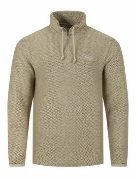 Weird Fish Cruiser 1/4 Zip Macaroni Sweatshirt Size M - holiday-shop mens-summer-shop men men all-mens men sweatshirts-hoodies men sweatshirts-hoodies - Bracken - FashionsVida