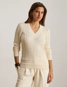 Jersey de mujer de cricket en punto de ochos - Lauren Ralph Lauren - FashionsVida