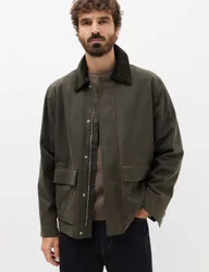 Pure Cotton Wax Jacket Dark Khaki male
