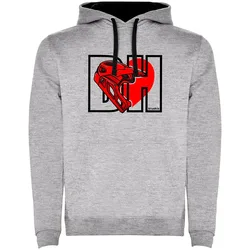 Felpa Con Cappuccio I Love Downhill Two-colour Heather Grey / Black