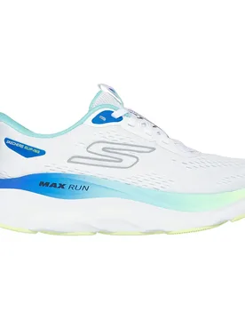 Max Run Running Shoes White Textile / Multi Trim UK 4 Women - Skechers - FashionsVida